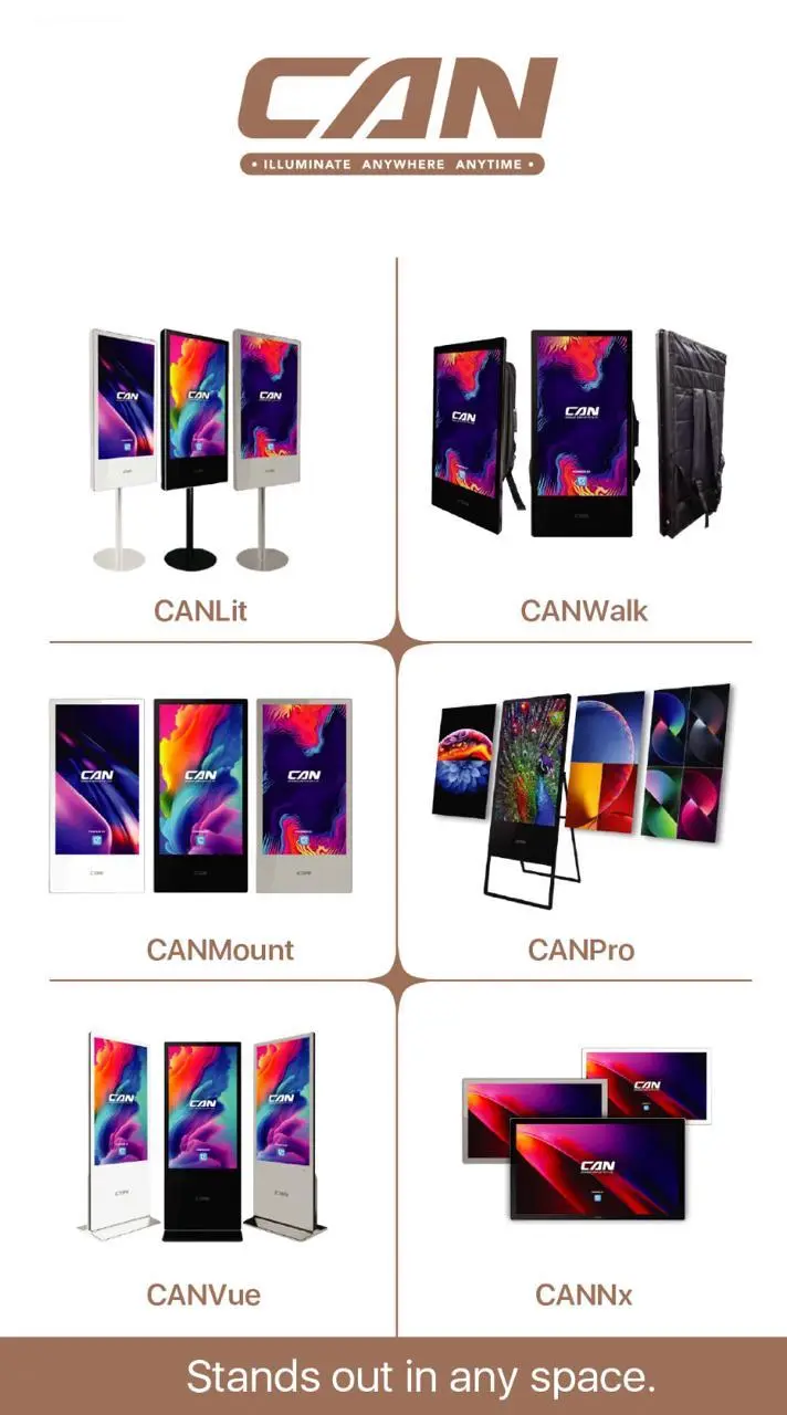 LED Display - CANLit Pro 4301 – 43” LED Digital Signage Displays with Toughened Glass & Built-in Media Editor