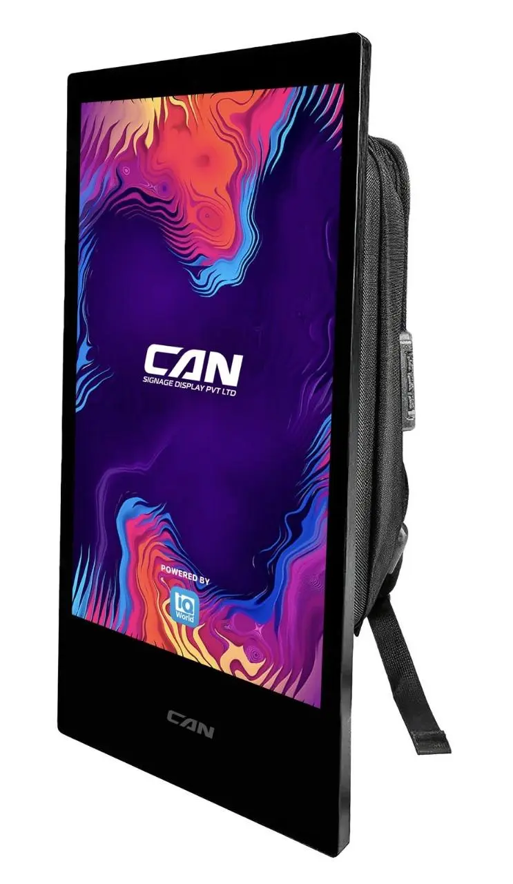 LED Display - CANWalk 3201 – 32” Portable Digital Signage Display with Built-in Editor, Toughened Glass, 12W Speakers & 5-Hour Battery Backup